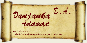 Damjanka Adamac vizit kartica